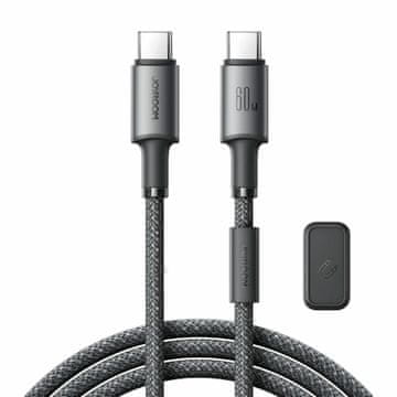 Joyroom kabel USB C-C 1.2m 60W črn pleten z magnetom S-A50