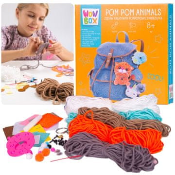 sarcia.eu WOW Box Kreativni komplet POMPON ŽIVALI za ustvarjanje iz preje DIY 8+