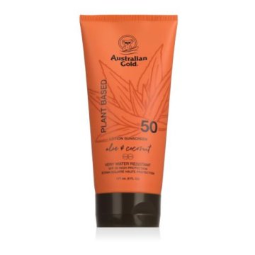 Australian Gold Plant Based Aloe & Coconut Lotion Sunscreen SPF50 vodoodporna krema za sončenje 177 ml