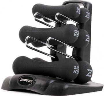 Zipro Neoprenske ročke s stojalom, 6 kg, črne