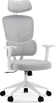 SENSE7 Pisarniški stol Veno, bel, nastavljivi nasloni za roke in glavo