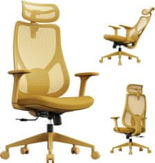 SENSE7 Pisarniški stol Moyo, nastavljiv, rumena tkanina