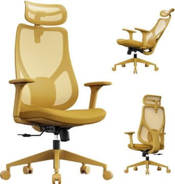 SENSE7 Pisarniški stol Moyo, nastavljiv, rumena tkanina