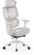 SENSE7 Pisarniški stol Nobu, svetlo siva mreža, nastavljivi nasloni za roke 3D