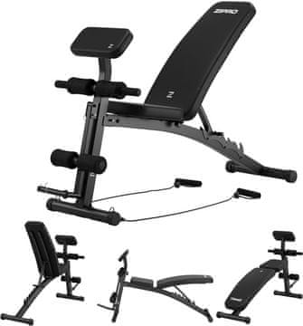 Zipro Vadbena klop z nožno stiskalnico in prižnico