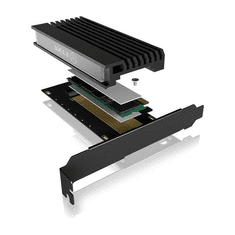 IcyBox IB-PCI214M2-HSL ohišje/adapter za M.2 NVMe SSDje na PCIe x4 kartico s hladilnikom