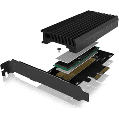 IcyBox IB-PCI214M2-HSL ohišje/adapter za M.2 NVMe SSDje na PCIe x4 kartico s hladilnikom