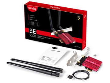 Cudy WE9300 mrežni adapter, brezžični, PCI-E, BE9300 Tri-Band Wi-Fi 7, BT 5.4, Intel BE200