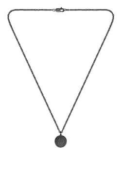 Hugo Boss Moška črna jeklena ogrlica Double B 1580762