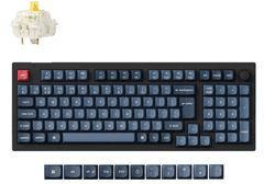 Keychron V5 Max brezžična mehanska tipkovnica, Gateron Jupiter banana stikala, RGB, črna (V5M-D4-UK)