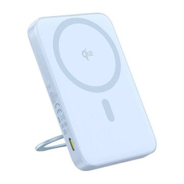 BASEUS Baseus power bank z PicoGo Qi2 5000mAh 20W stojalom (modra)