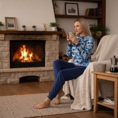 Disney DISNEY Stitch DVOJNA ženska pižama, TOPLA FLISOVI pižama z dolgimi rokavi XS