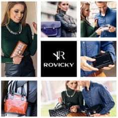 Rovicky Moška usnjena denarnica N992-RVT črna + mornarsko modra