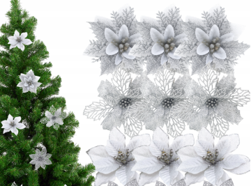 Korbi Božična zvezda – Poinsecija, praznični cvetlični komplet 12 kosov