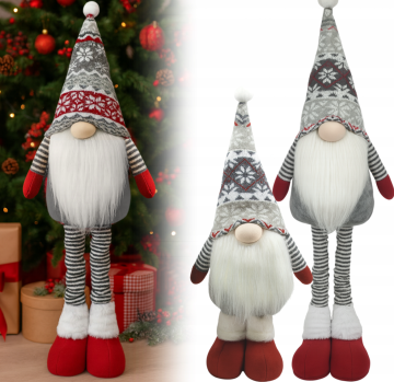 Korbi Božični škrat – velik gnom z raztegljivimi nogami 70 cm, dekoracija WZ2