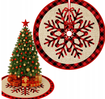 Korbi Okrogla božična podloga za jelko – karo vzorec 90 cm