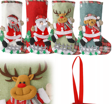 Korbi Velike božične nogavice za darila – komplet 4 kosov Praznična dekoracija za čarobne trenutke!