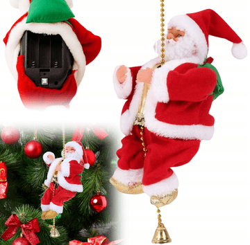 Korbi Božična dekoracija: Plezeči glasbeni Dedek Mraz 100 cm – popolno praznično darilo!