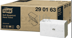 Tork Soft Singlefold brisače za roke, bele H3, 3750 kos