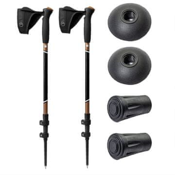 MG Nordic Walking pohodne palice 65 -138 cm, črne