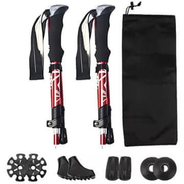 MG Nordic Walking pohodne palice 34 -127 cm, rdeče