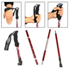 MG Nordic Walking pohodne palice 34 -127 cm, rdeče
