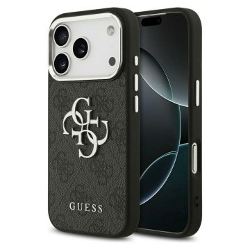 Guess GUESS ovitek za IPHONE 17 Pro Max GUHCP17XP4G4SMCK (PU z velikim klasičnim logotipom 4G) srebrno-črn