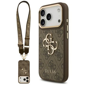 Guess GUESS etui za IPHONE 17 Pro GUHCP17LP4G4BCSW (PU z velikimi 4G Classic in velikimi kovinskimi gumbi) rjava
