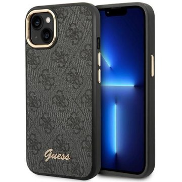 Guess GUESS ovitek za IPHONE 13 / 14 / 15 GUHCP14SHG4SHK (4G Vintage Gold Logo) črn