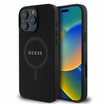 Guess GUESS ovitek za iPhone 16 Pro, združljiv z MagSafe GUHMP16LPSAHMCK (PU Saffiano Classic Logo) črn
