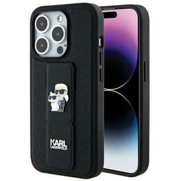 Karl Lagerfeld KARL LAGERFELD ovitek za IPHONE 14 Pro KLHCP14LGSAKCPK (Gripstand Saffiano KC PIN) črn