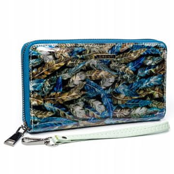 shumee LORENTI usnjena denarnica z motivom peresa HQ