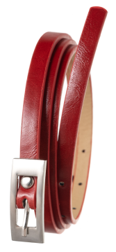 shumee Ženski ozek PU pas 0,9 cm BB-CV-11A RDEČ 105