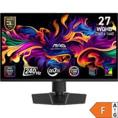 MSI Zaslon MAG 273QP QD‑OLED X24 / 27" / WQHD / 240Hz / 0.03ms (GtG) / črn - nastavljiv po višini