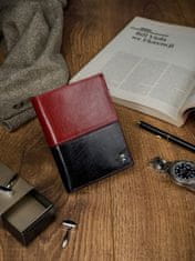 shumee Dvobarvna moška denarnica iz pravega usnja brez zaponke - Rovicky