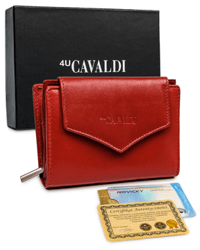 shumee Čudovita rdeča ženska denarnica, naravno usnje