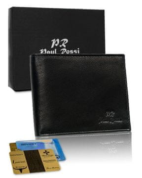 shumee Črna moška usnjena horizontalna denarnica iz 100 % usnja