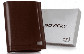 shumee Elegantna moška denarnica iz naravnega usnja, brez zaponke - Rovicky