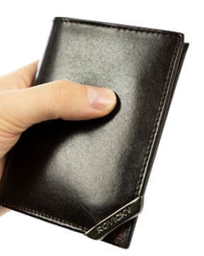 shumee Moška navpična denarnica s srebrnim poudarkom, naravno zrnato usnje - Rovicky