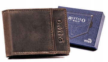 shumee Majhna moška usnjena denarnica brez zaponke - Buffalo Wild
