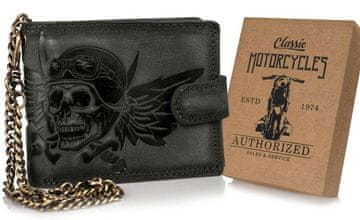 shumee Velika moška usnjena denarnica na verižici