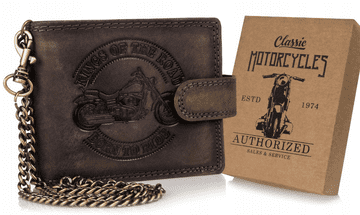 shumee Velika moška usnjena denarnica na verižici