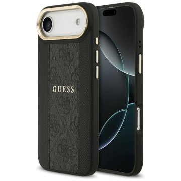 Guess GUESS ovitek za iPhone 17 Air, združljiv z MagSafe GUHMP17MPG4SEMCK (PU W/ 4G Stripe) črn