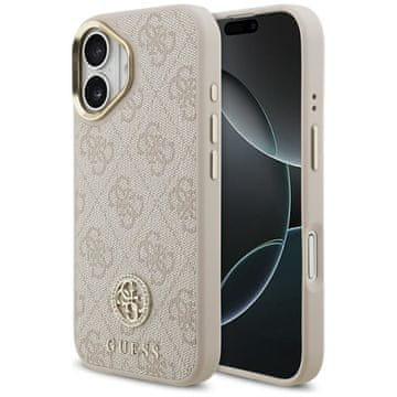 Guess GUESS ovitek za iPhone 17, združljiv z MagSafe GUHMP17SP4GRMDEP (PU z logotipom 4G Strass) roza