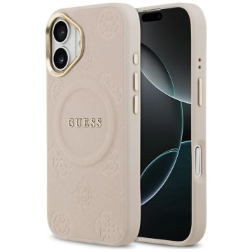 Guess GUESS ovitek za IPHONE 17, združljiv z MagSafe GUHMP17SPSAMSECP (PU W/ Peony Hot Stamp) roza