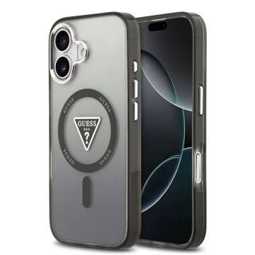 Guess GUESS ovitek za iPhone 17, združljiv z MagSafe GUHMP17SHGTMLCGK (IML Gradient W/ Triangle Logo) črn