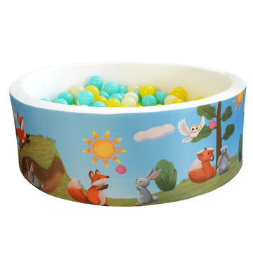 Symfony Izobraževalni suhi bazen 90x30 z žogicami 200 kosov – Lisica in Zajec