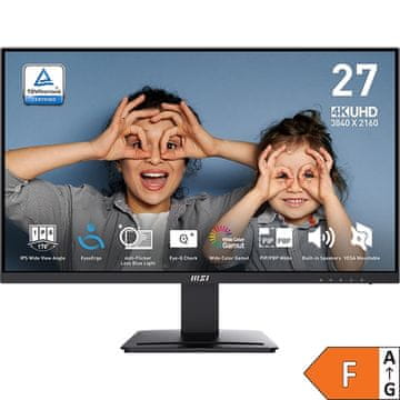 MSI Zaslon PRO MP273U / 27" / UHD / IPS / 60Hz / 4ms (GtG) / črn