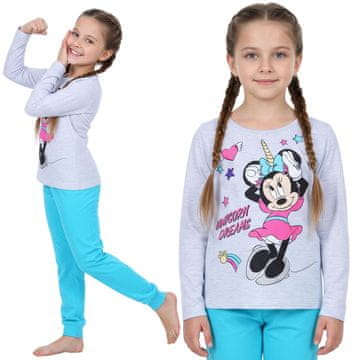 Disney DISNEY Minnie Mouse BOMBAŽNE pižame za deklice, DVODELENE pižame z dolgimi rokavi, 100% BOMBAŽ