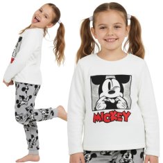 Disney DISNEY Mickey Mouse Dvodelne pižame za deklice, TOPLE FLISOVNE pižame z dolgimi rokavi 128cm